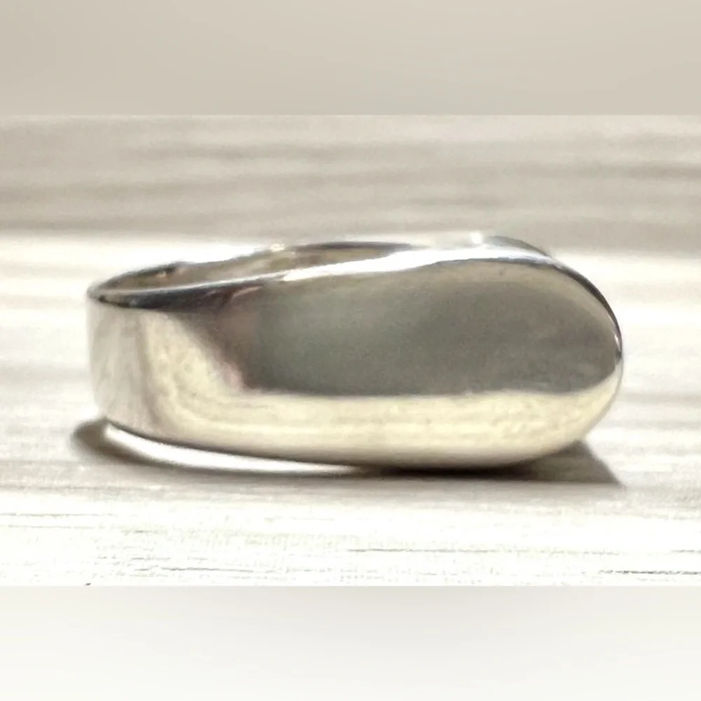 Vintage Designer Krypell Sterling Silver & 14K Gold Modernist Dome Ring, Size 5